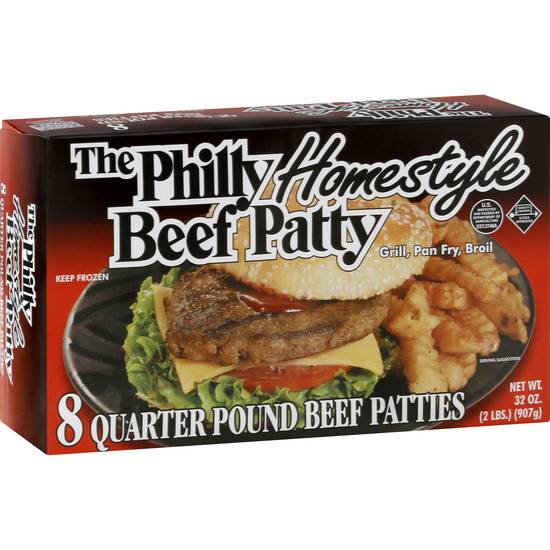 The Philly Patty Quater Pound Beef Patties (8 ct)