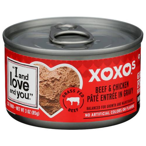 I And Love And You Beef & Chicken In Gravy XOXOs Pate Cat Food