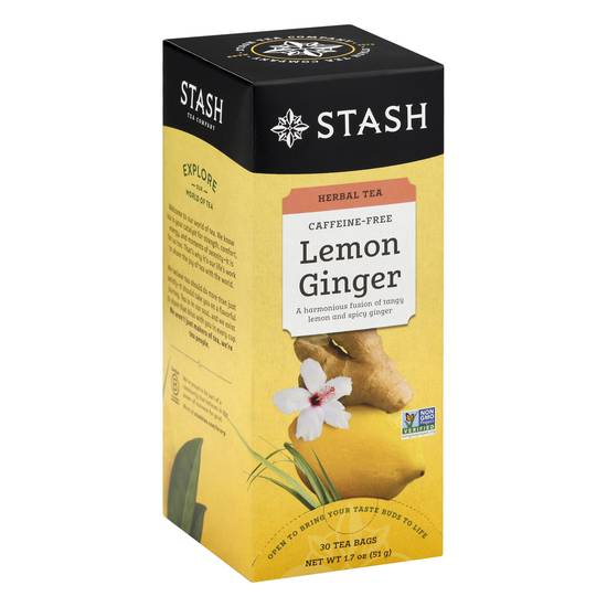 Stash Caffeine Free Lemon Ginger Herbal Tea (30 ct, 1.7 oz)
