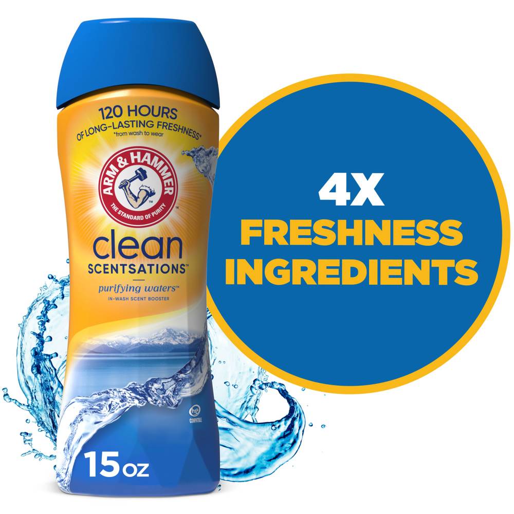 Arm & Hammer Clean Sensations Scent Boosters, Purifying Waters (15 oz)