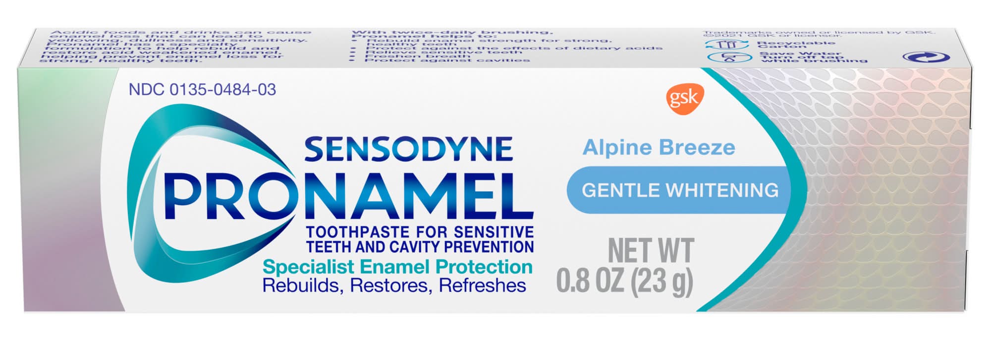Sensodyne Pronamel Gentle Whitening Fluoride Toothpaste (0.8 oz)