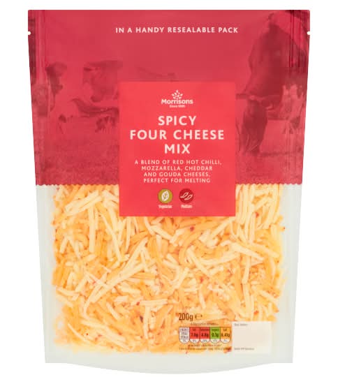Morrisons Spicy Four Cheese Mix (200g)