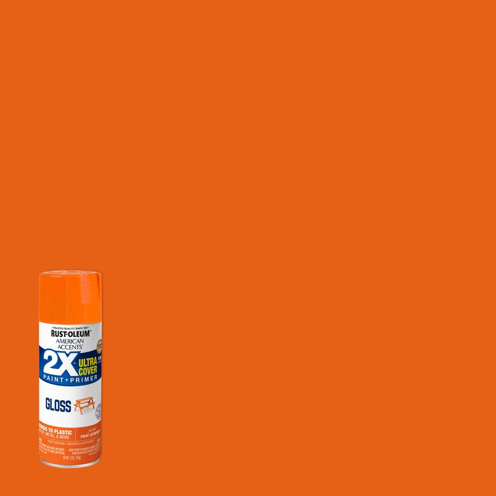 Rust-Oleum 2X Ultra Cover Gloss Real Orange Spray Paint and Primer In One (NET WT. 12-oz) | 327873