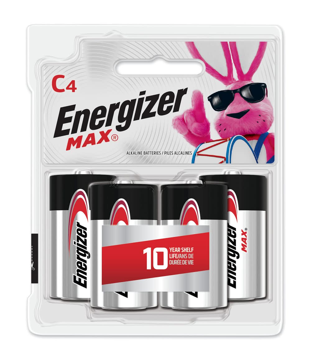 Energizer Max C Alkaline Batteries 4 Pk Carded