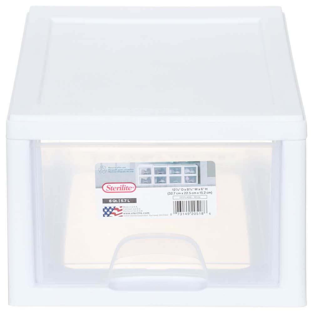 Sterilite Shoe Drawer, White