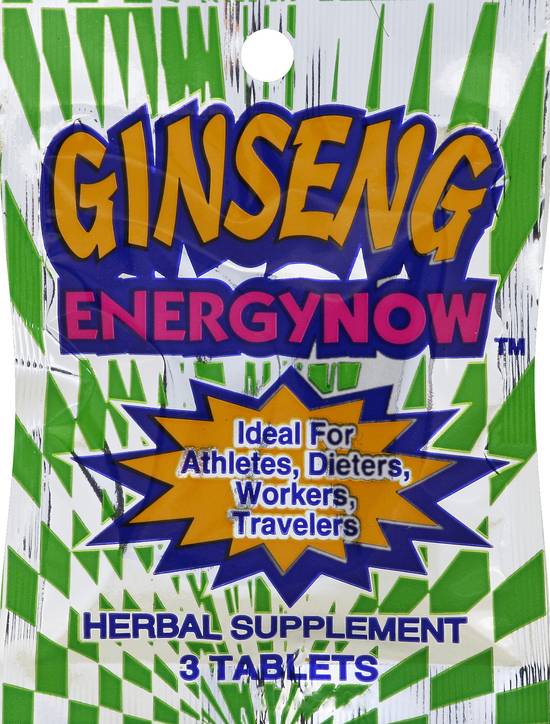 Energy Now Ginseng Herbal Supplement Tablets (3 ct)
