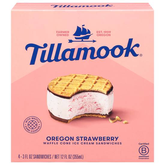 Tillamook Ice Cream Sandwiches (4 ct) (oregon strawberry)