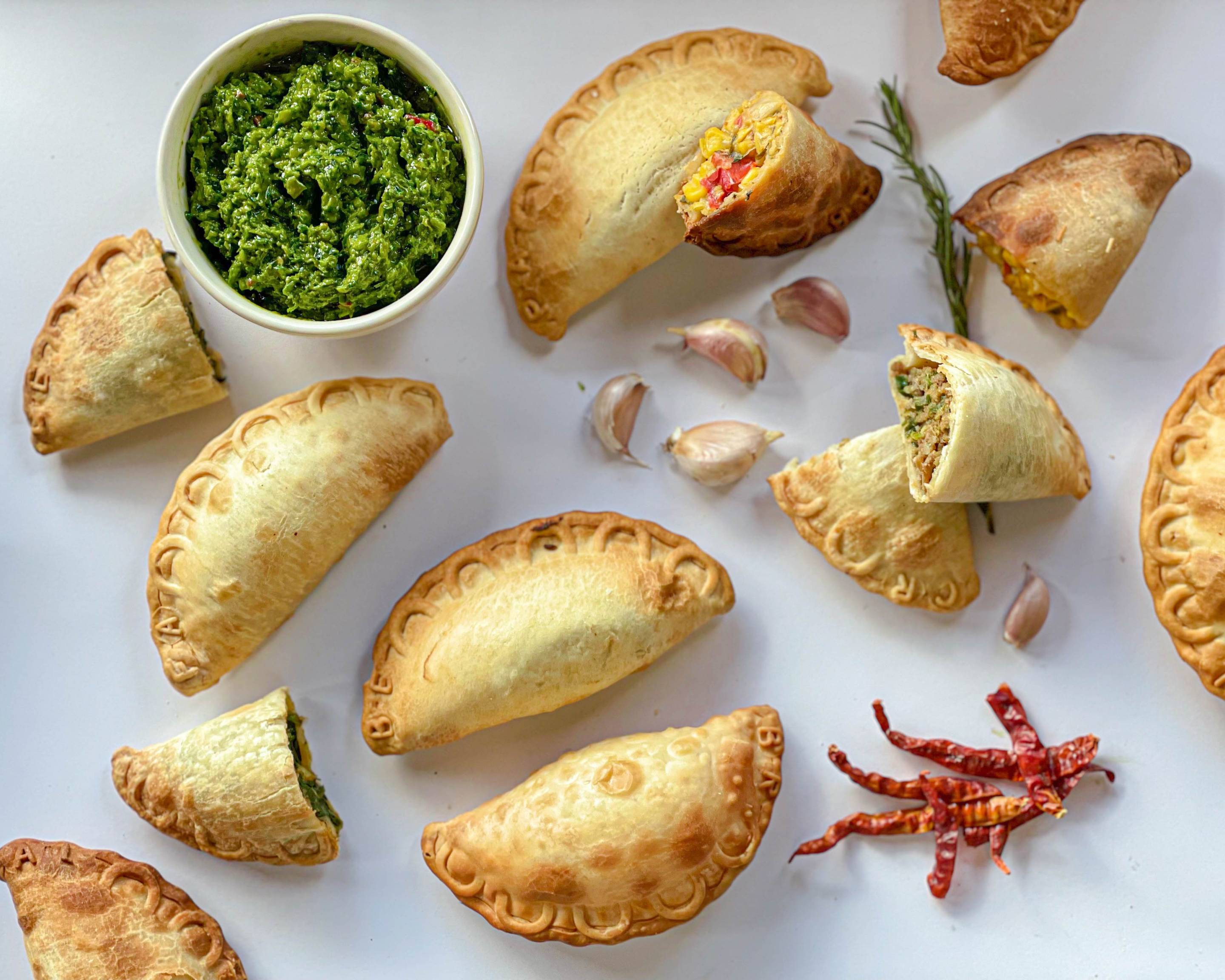 empanadas argentinas with chimichurri