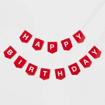 Spritz Happy Birthday Banner, Red