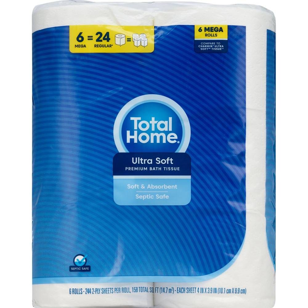 Total Home Ultra Soft Bath Tissue, 4 In x 3.9 In