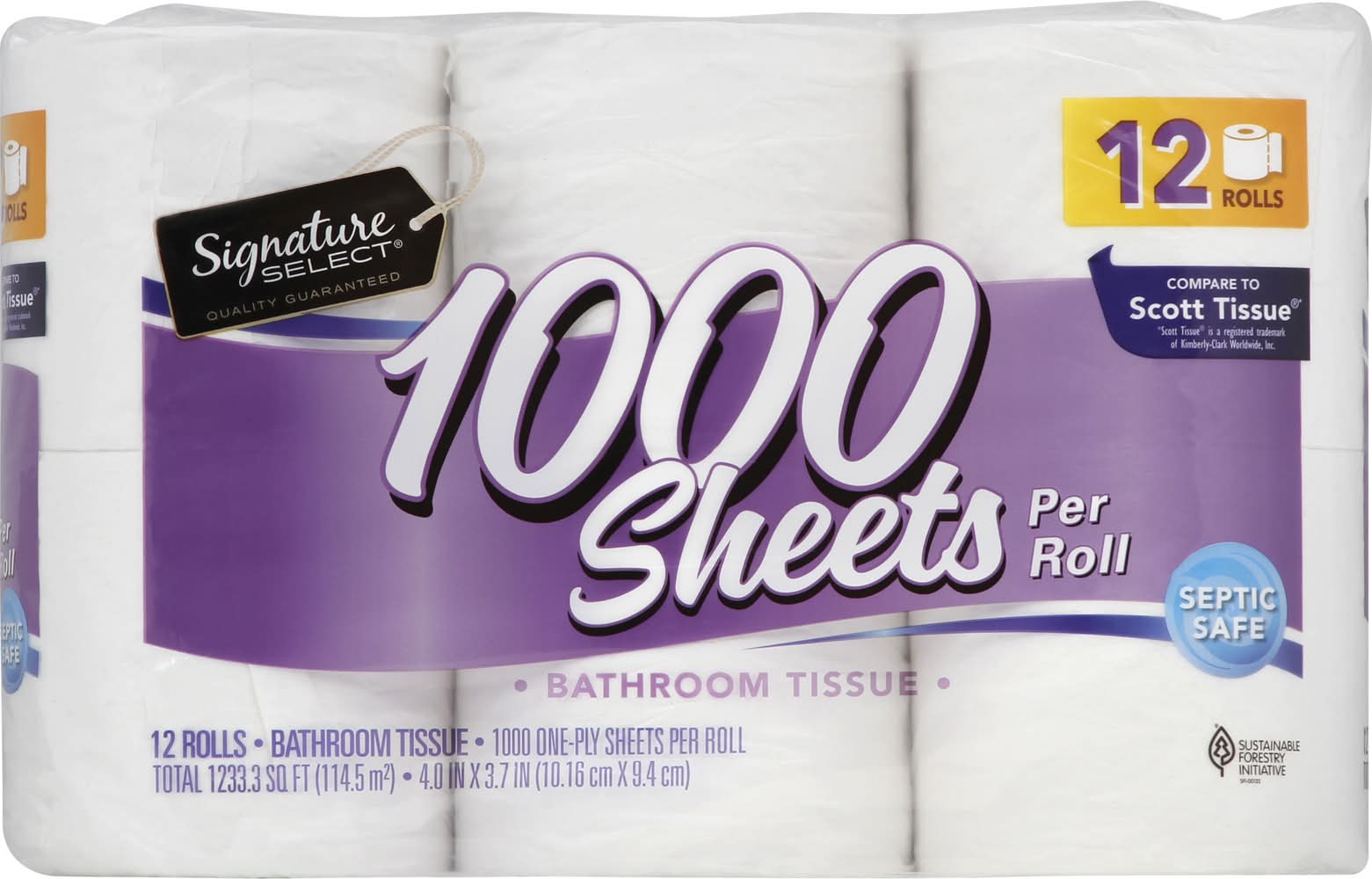 Signature Select Bathroom Tissue, 4.0x3.7 in (12 ct)