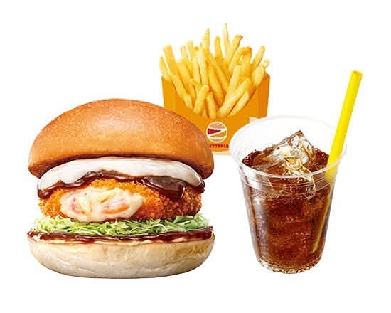 【セット】デミグラ えびグラタンバーガーShrimp Gratin Croquette Cheeseburger with Demi-glace Sauce Set