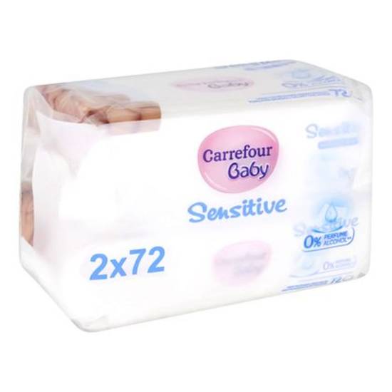 Carrefour Baby Sensitive Lingettes sans Parfum 72 Pièces