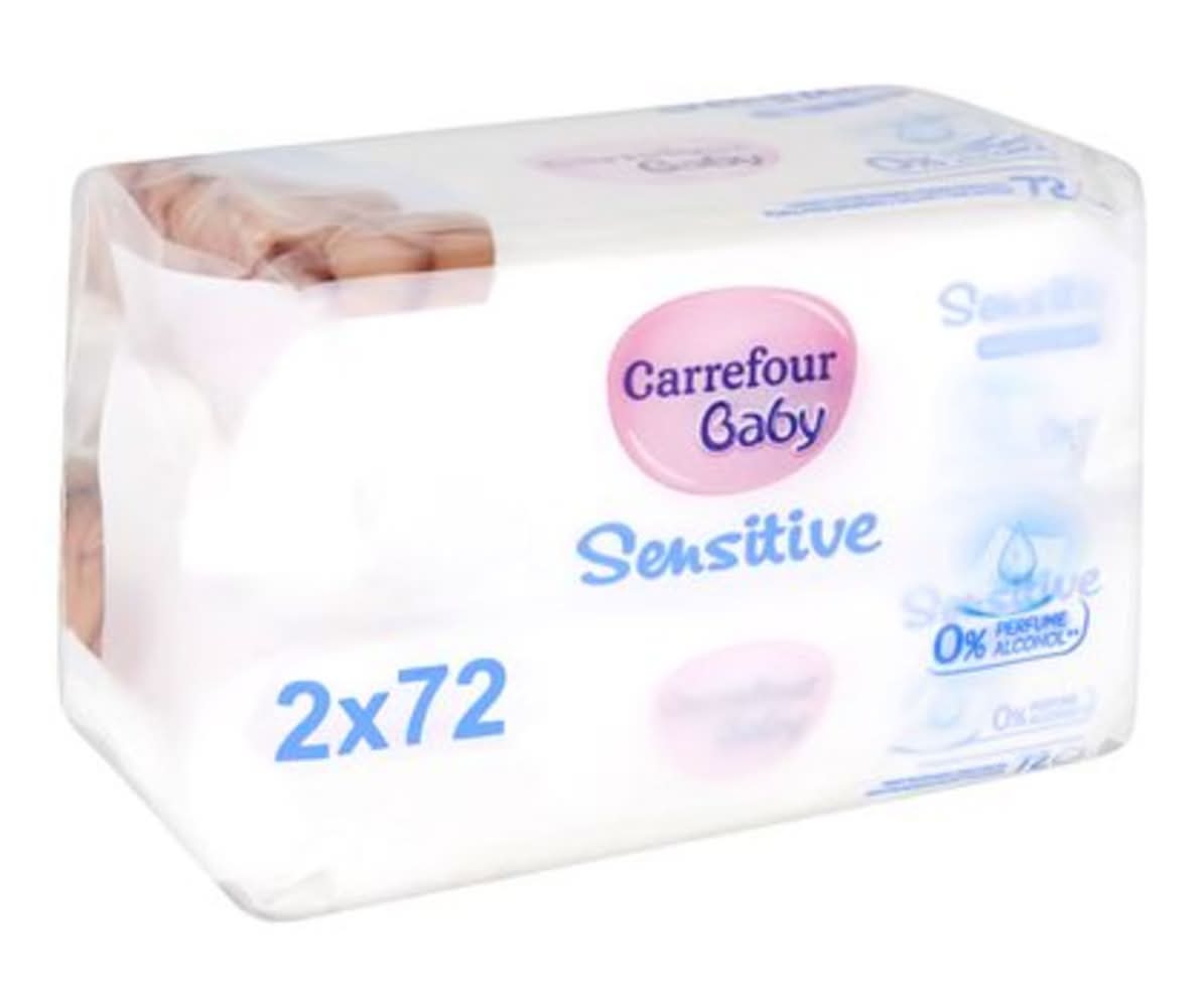 Carrefour Baby Sensitive Lingettes sans Parfum 72 Pièces