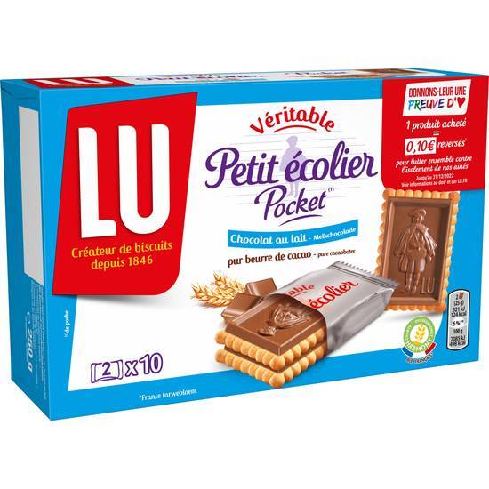 LU - Véritable petit écolier pocket, beurre - chocolat au lait (20)