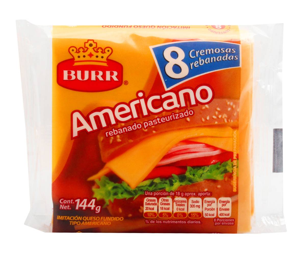 Burr · Imitación de queso americano (8 un)