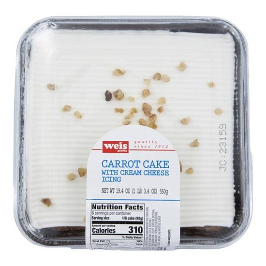 Weis Carrot Cake With Cream Cheese Icing