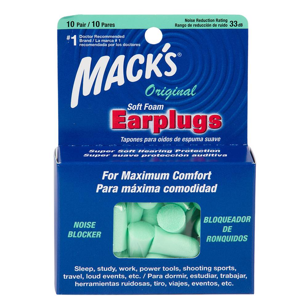 Mack's tapones para oídos espuma suave (10 un)