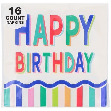 Festive Voice Lunch Napkins Birthday - 16.0 ea
