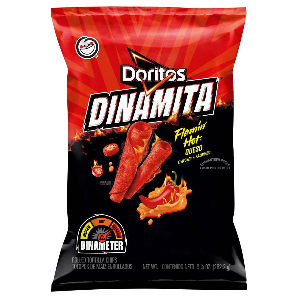 Doritos Dinamita Flamin Hot Rolled Tortilla Chips, Queso (9.25 oz)