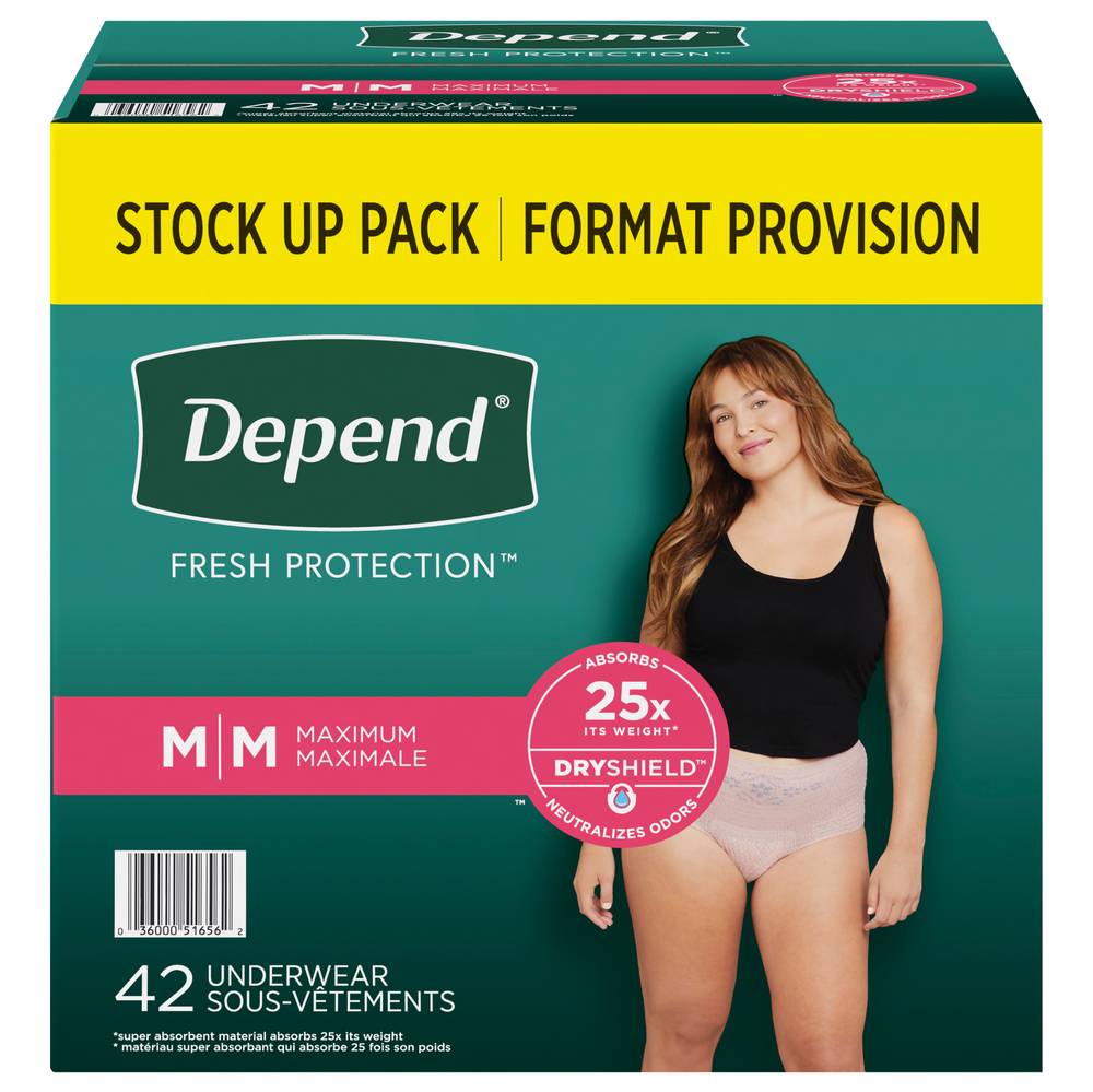 Depend Stock Up pack Fit-Flex Maximum Medium Underwear