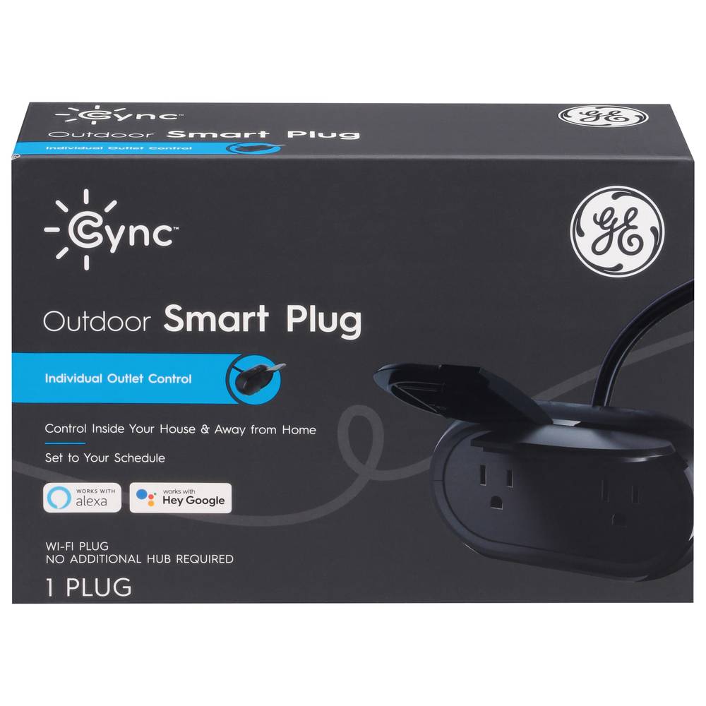 General Electric Cync Outdoor Smart Plug, Works With Alexa and Google Assistant, Wifi Enabled, No Hub Required