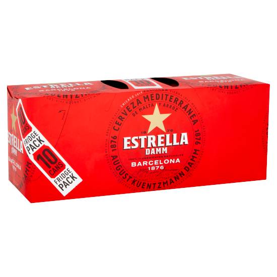 Estrella Damm Premium Lager Beer Cans 10 X 330ml