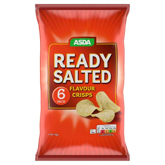Asda Ready Salted Flavour Crisps 6 x 25g (150g)