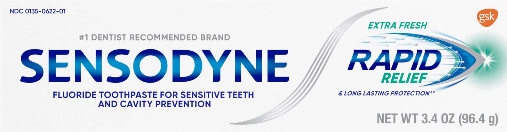 Sensodyne Extra Fresh Rapid Relief Fluoride Toothpaste