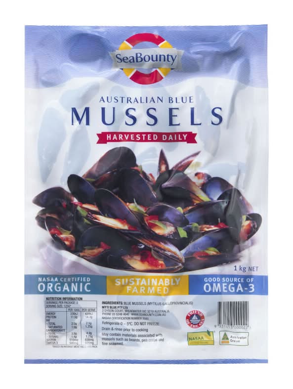 Kinkawooka Shellfish Live Pot Ready Mussels (1kg)