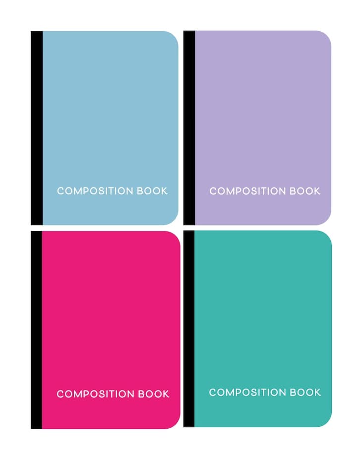 Jot 100-Sheet Neon Poly Cover Composition Notebook, Assorted Colors, 1-ct.