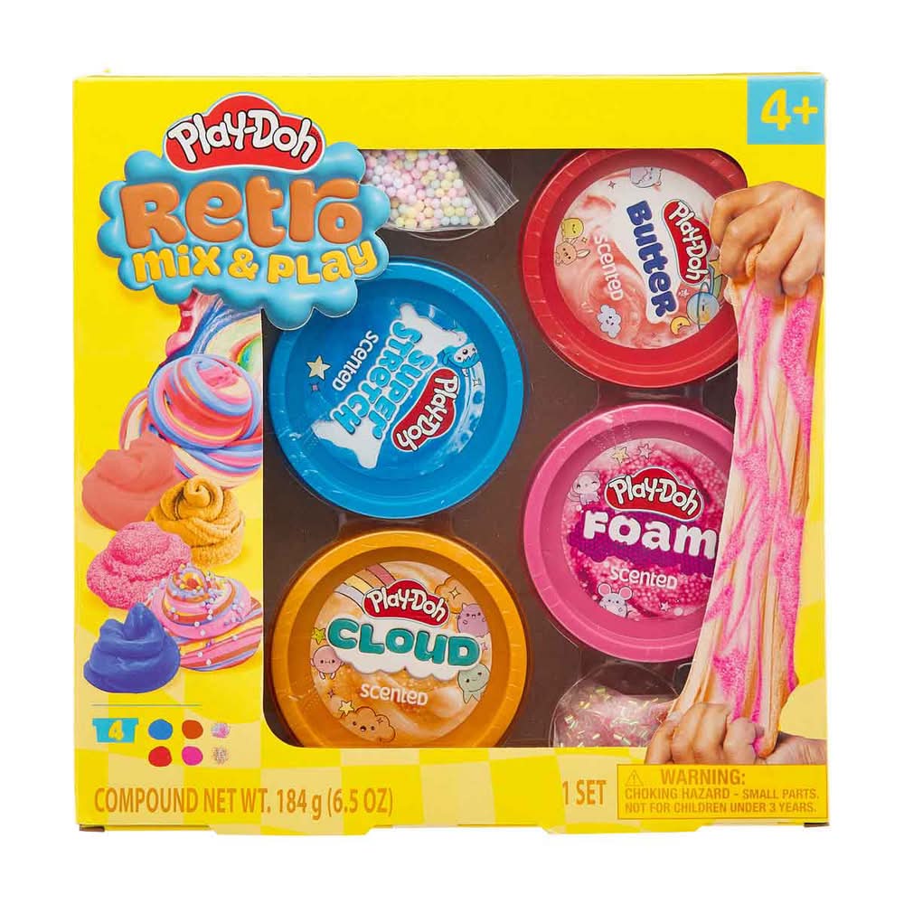 Play-Doh Kawaii Mix & Play Scented Compounds 4+ Y, Super Stretch-Cloud-Butter-Foam (4 ct)