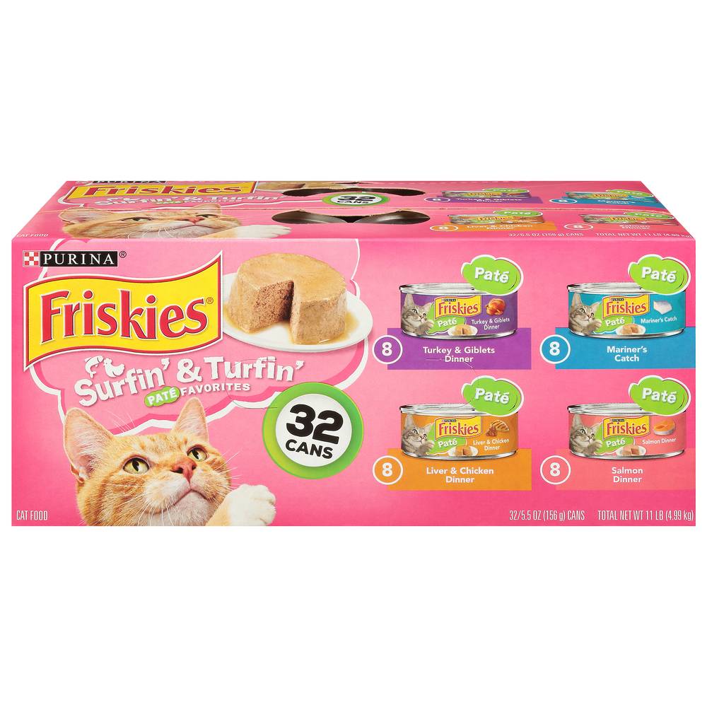 Friskies Surfin' & Turfin' Cat Food Variety pack (5.5 oz, 32 ct)