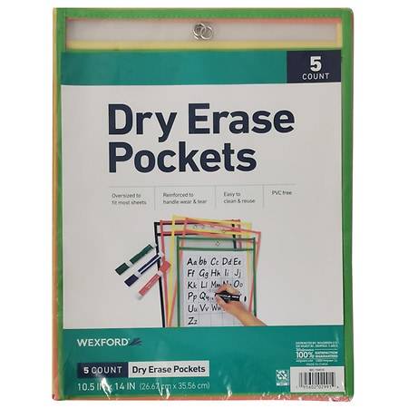 Wexford Dry Erase Pockets (5 ct)