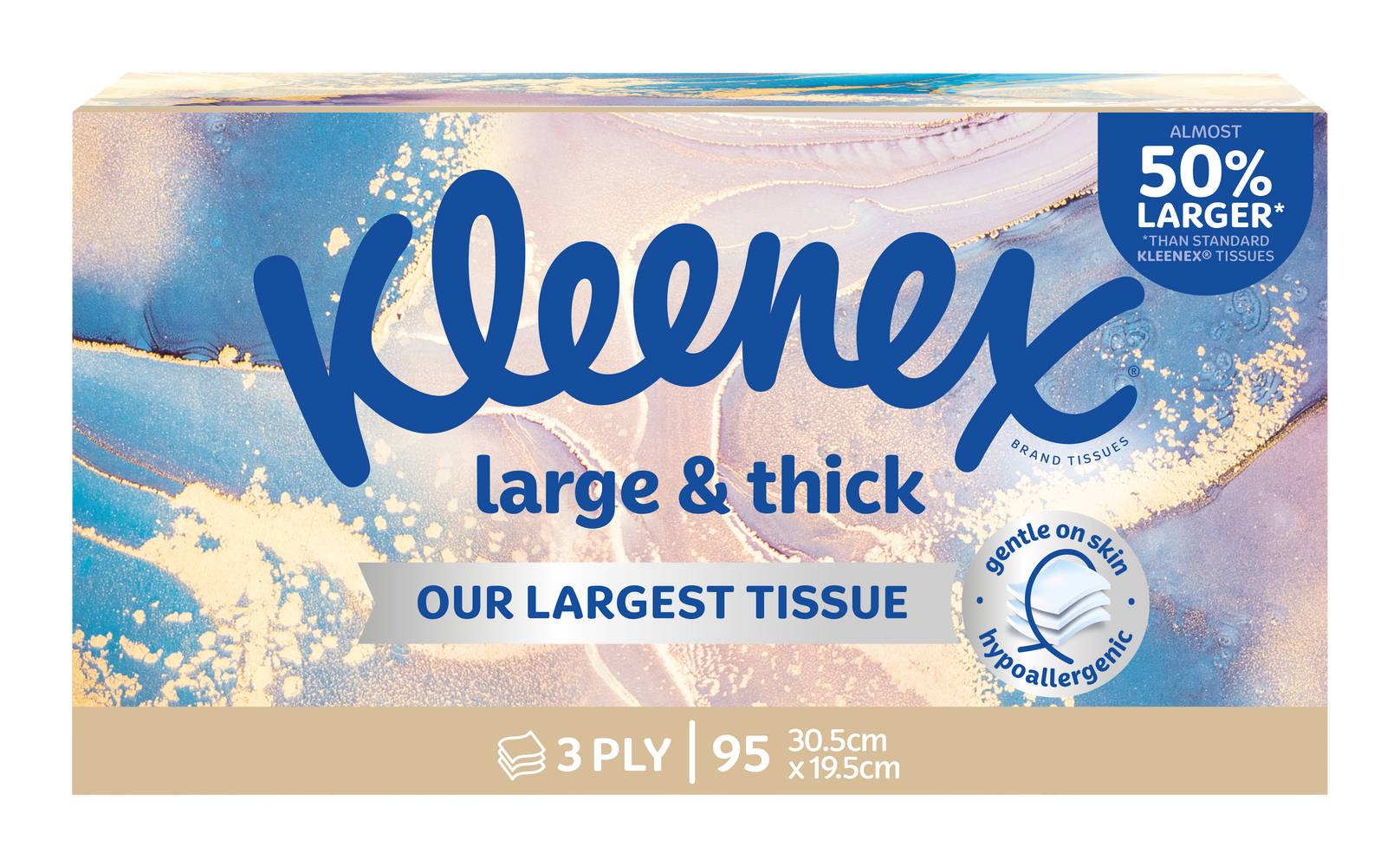 Kleenex Thick Facial Tissues, 30.5x19.5 cm (95 pack)