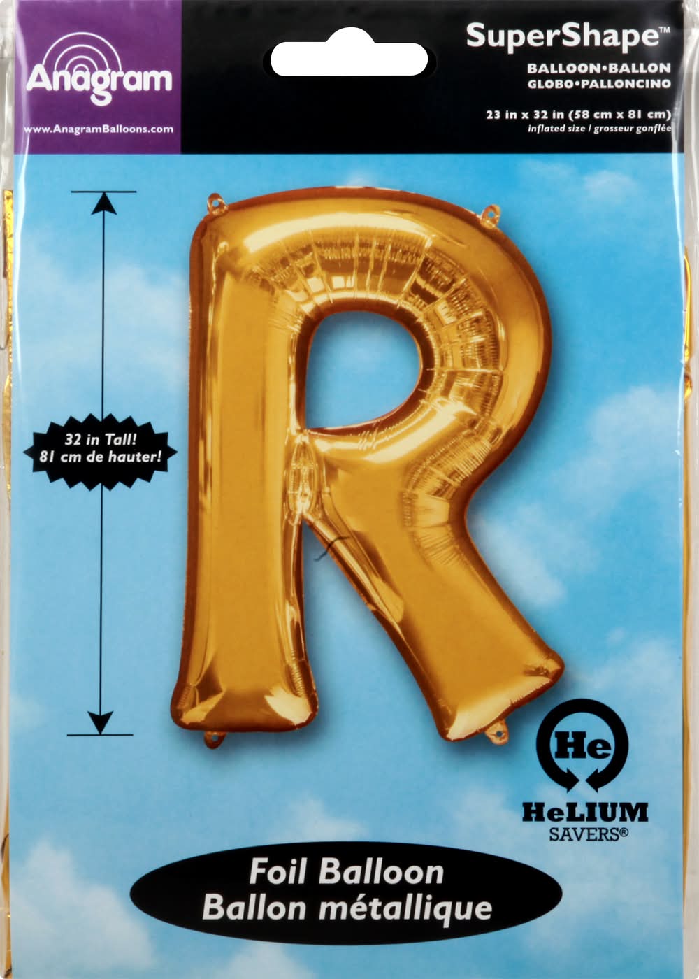 Inflated 32" Gold Letter Foil Balloon