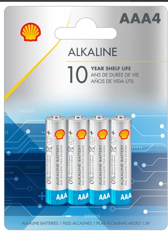 Shell Alkaline AAA Batteries 4-Pack