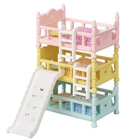 Calico Critters Triple Bunk Beds Dollhouse Furniture Set (3+)