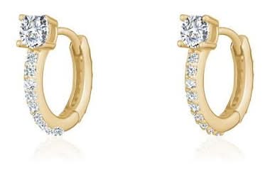 Luxury Designs Gold-Plated Cubic Zirconia Hoop Earrings