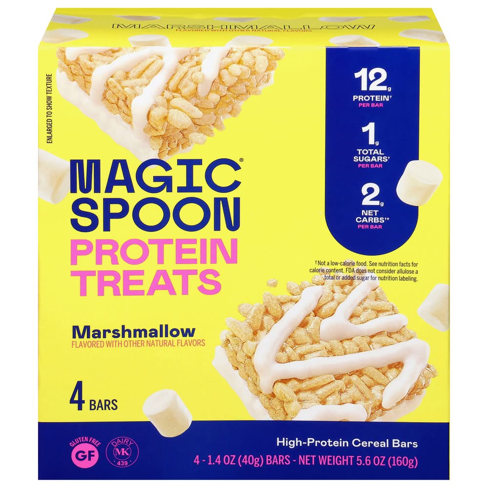 Magic Spoon High Protein Cereal Bars, Marshmallow (4 x 1.4 oz)