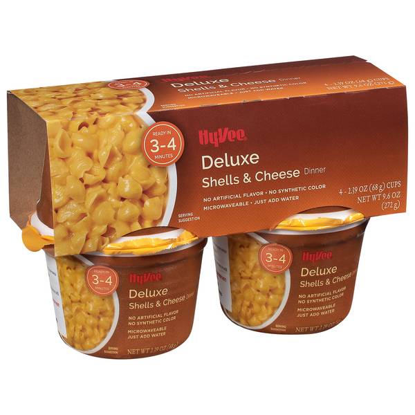 Hy-Vee Deluxe Shells & Cheese Dinner 4-2.39 oz Cups