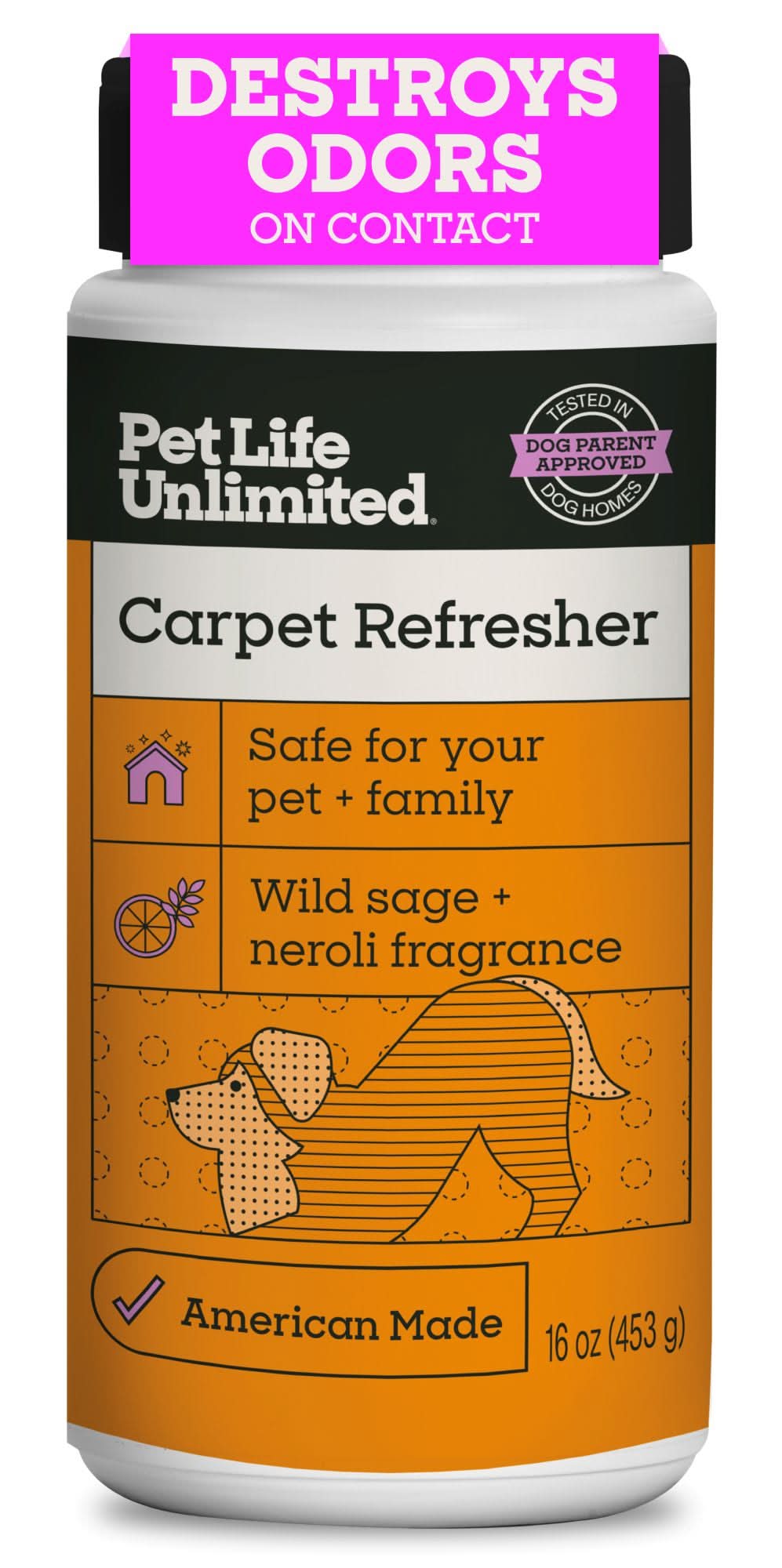 Pet Life Unlimited Carpet Refesher, Wild Sage & Neroli, 16 oz.