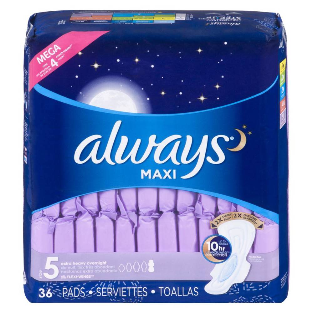 Always Maxi Pads Long (20 g, 36 ct)