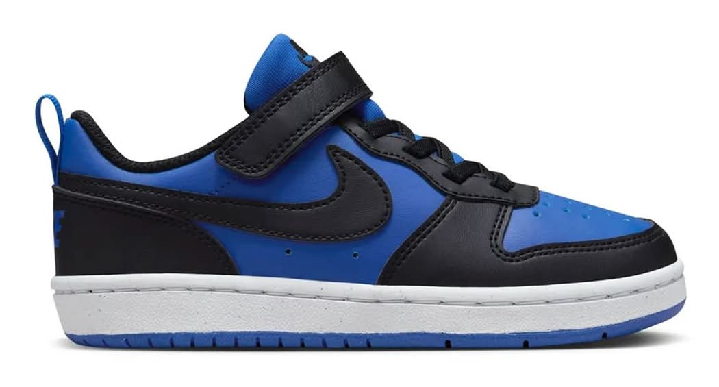 Nike Court Borough Low Recraft Sneaker - Kids' (Black/Blue Medium - 13 Youth)