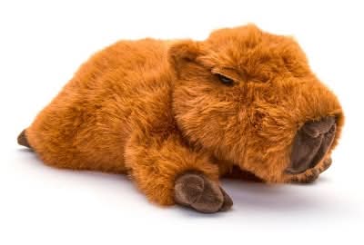 FAO Schwarz Lying Capybara Plush, 15", Brown