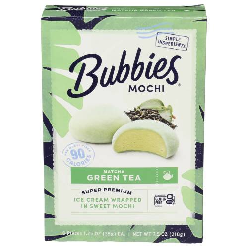 Bubbies Hawaii Mochi Green Tea Ice Cream Bites 6 Pack