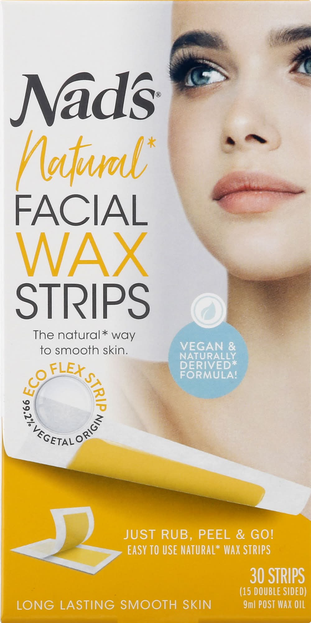 Nad's Natural Facial Wax Strips (1.6 oz, 30 ct)