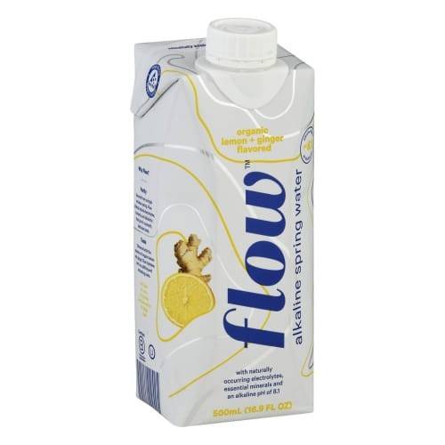 Flow · Lemon Ginger Alkaline Spring Water (17 oz)