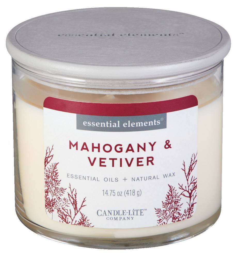 Essential Elements Oil & Natural Wax Candle, Mahogany & Vetiver (418 g)