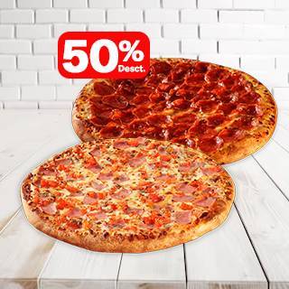Combo 2 Pizza Familiares 50% OFF